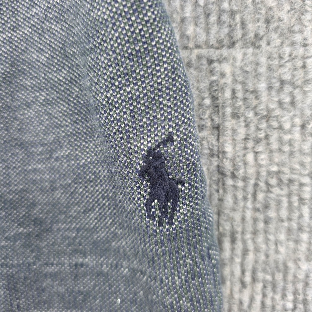 Polo Golf Ralph Lauren Shirt Mens Large Blue Green Pique Short Sleeve Pocket USA - Picture 2 of 7